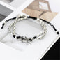 Black & Silvertone Starfish Charm Adjustable Anklet