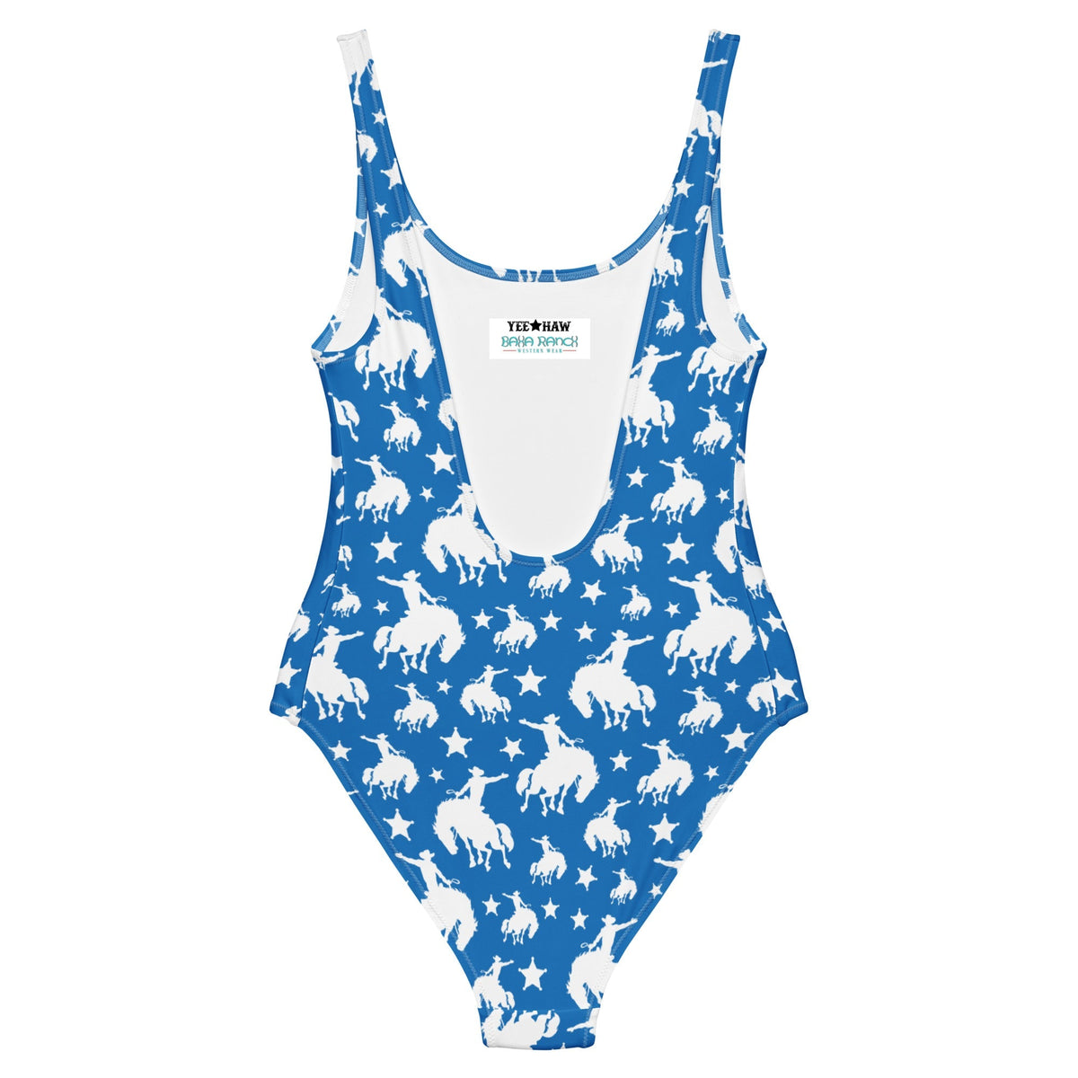 Baha Ranch Yeehaw Blue Rodeo Cowboy One-Piece Swimsuit