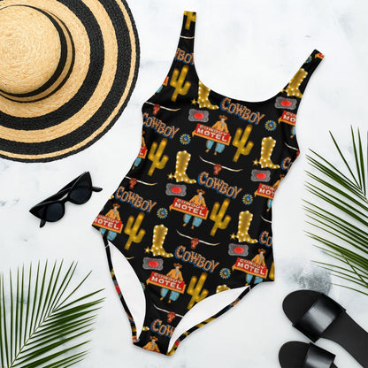 Baha Ranch Yeehaw All Cowboy One Piece Swim Suit