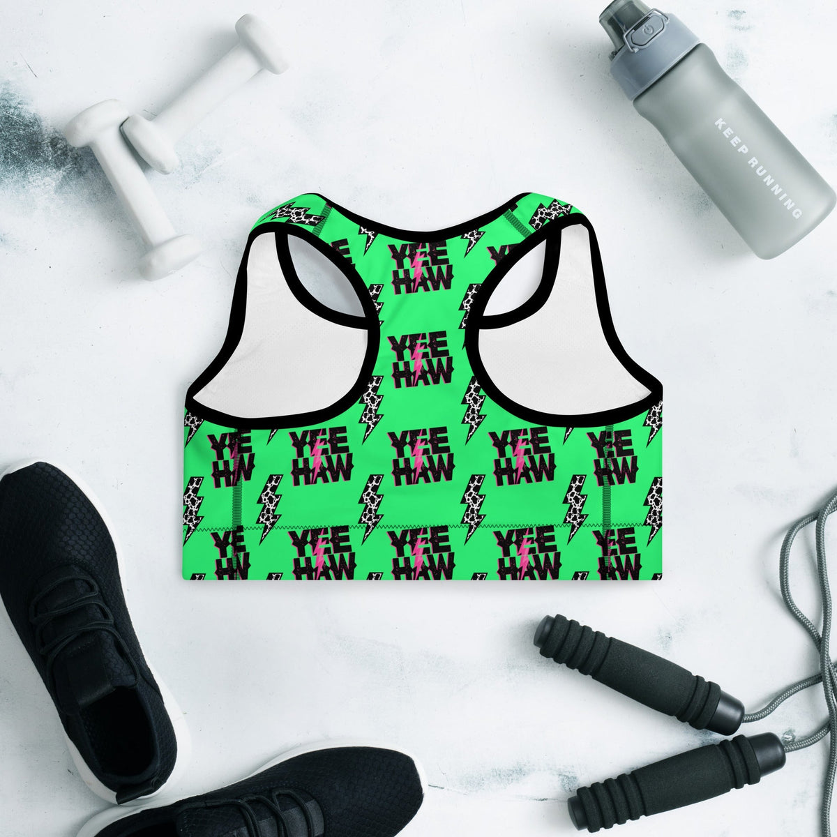 Baha Ranch Neon Yeehaw Padded Sports Bra