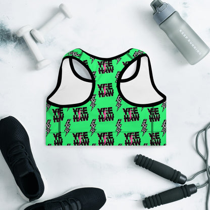 Baha Ranch Neon Yeehaw Padded Sports Bra