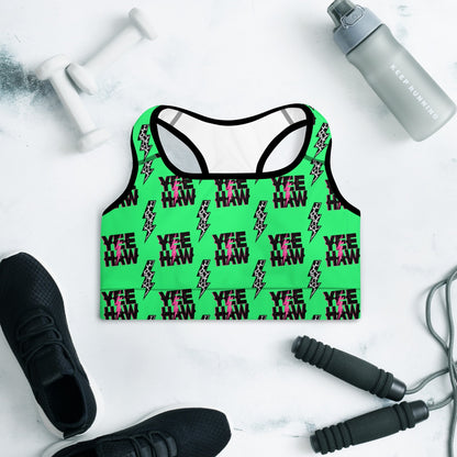 Baha Ranch Neon Yeehaw Padded Sports Bra