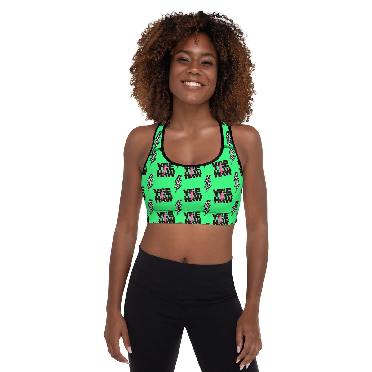 Baha Ranch Neon Yeehaw Padded Sports Bra
