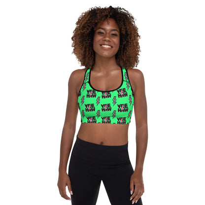 Baha Ranch Neon Yeehaw Padded Sports Bra