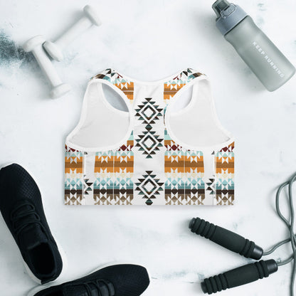 Aztec Blanket Print Sports Bra