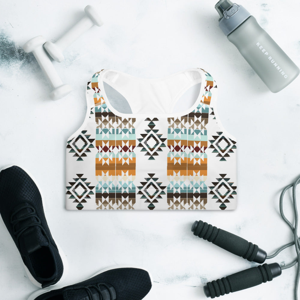 Aztec Blanket Print Sports Bra