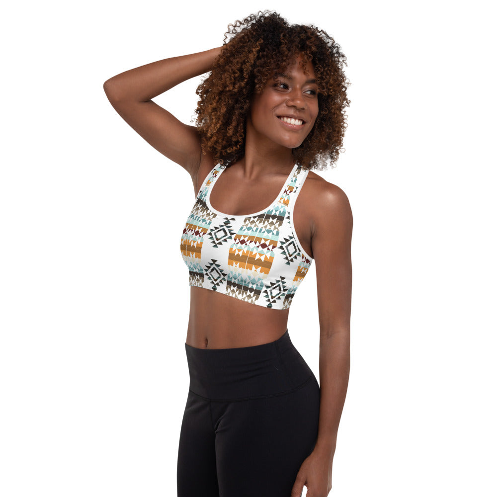 Aztec Blanket Print Sports Bra