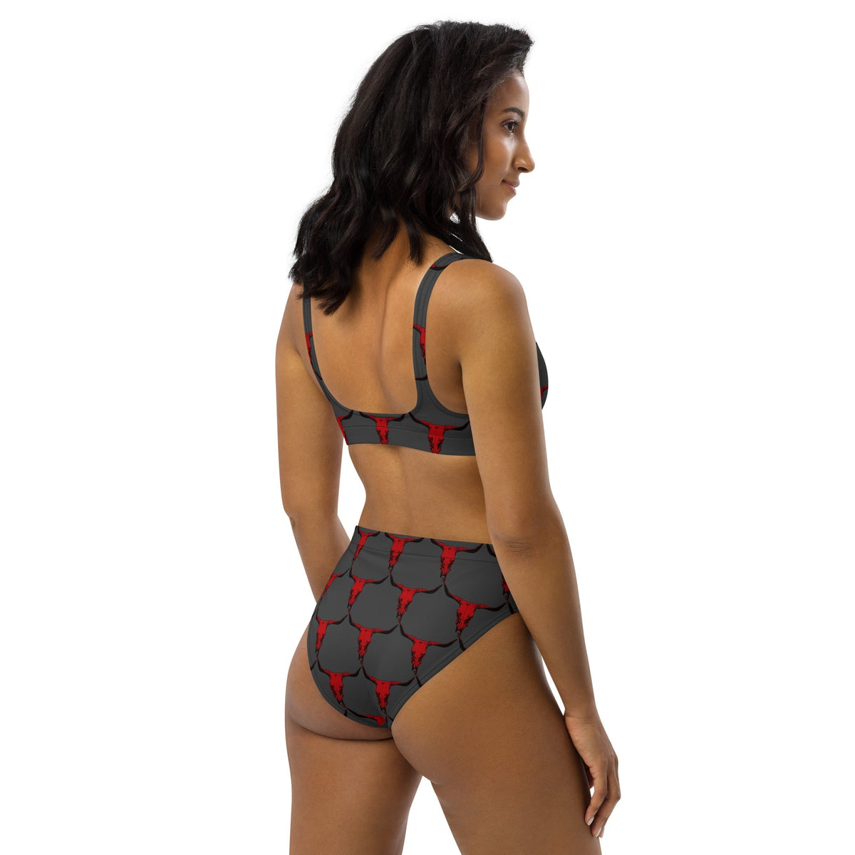 Baha Ranch Yeehaw Red Bull Skull Bikini