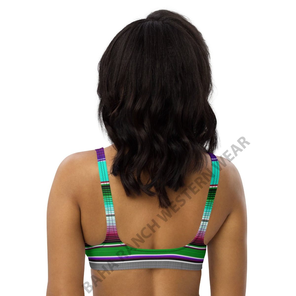 Baha Ranch Yeehaw Aqua Serape Bikini Top