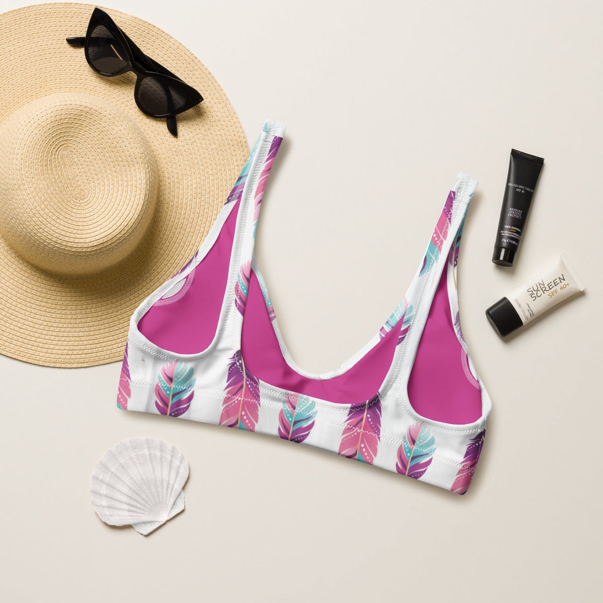 Baha Ranch Yeehaw Boho Feather Bikini Top