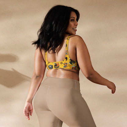 Baha Ranch Yeehaw Vintage Cowboy Collage Mustard Bikini Top