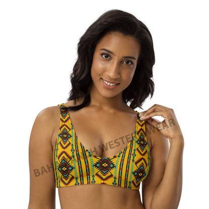 Baha Ranch Yeehaw Mustard Aztec Bikini Top