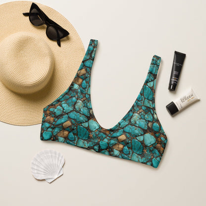 Baha Ranch Yeehaw All Turquoise Bikini Top