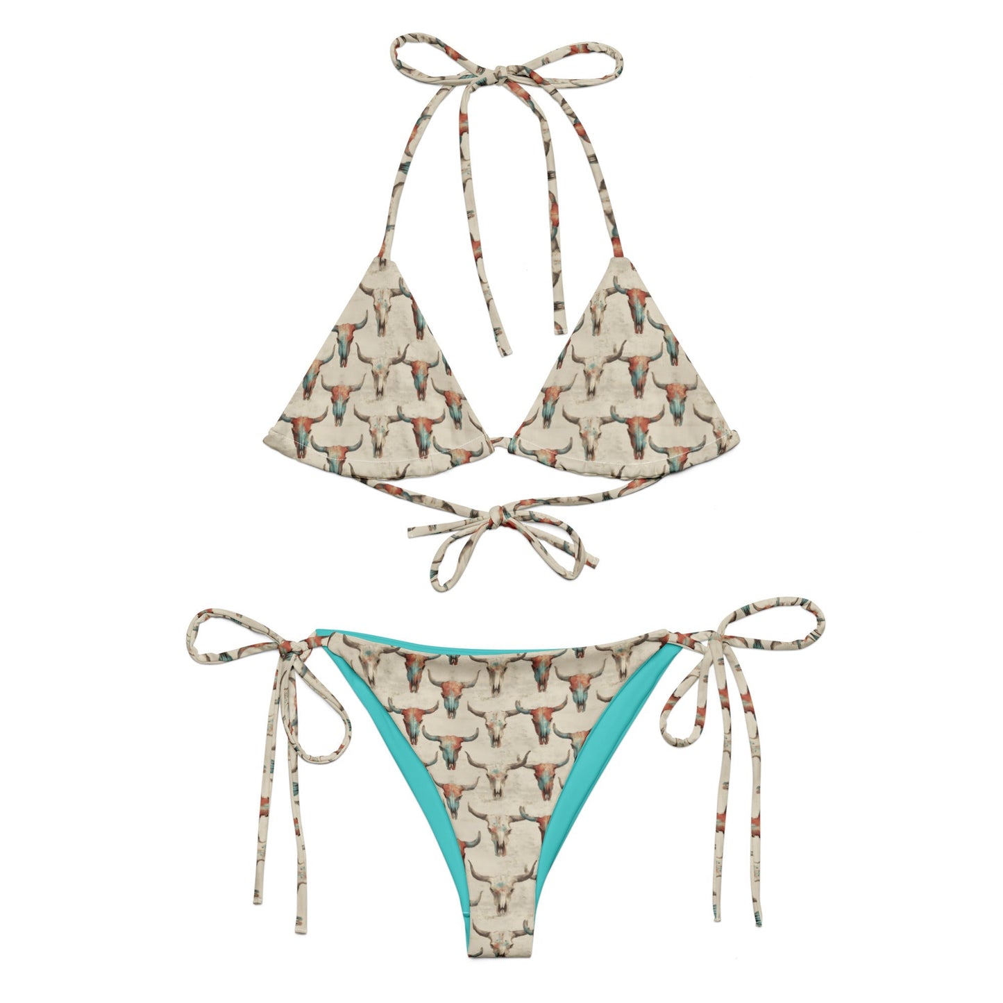 Baha Ranch Yeehaw Bullhead Skulls String Bikini
