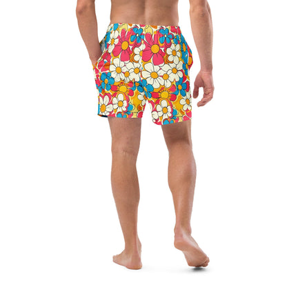 Baha Ranch Yeehaw Flower Child Retro Men's Swim Trunks