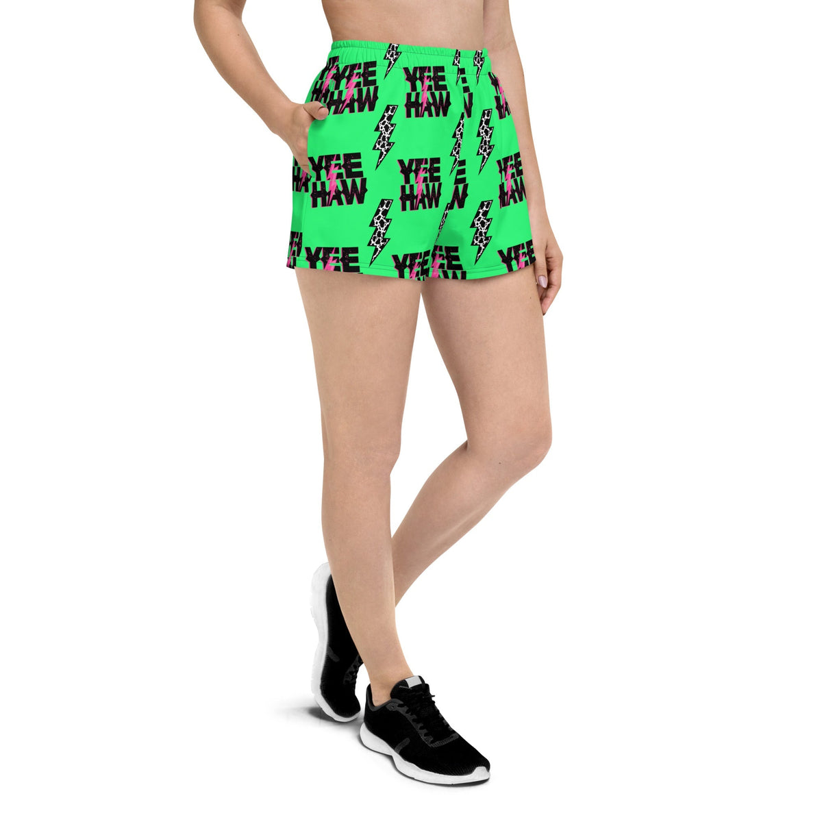 Baha Ranch Neon Yeehaw Women’s Athletic Shorts