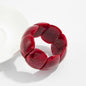 Dark Red Resin Petals Stretch Bracelet