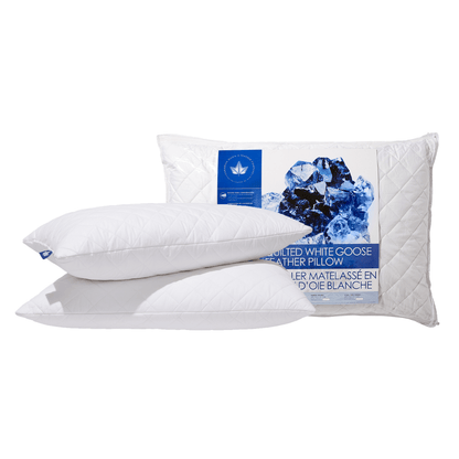Canadian Down & Feather Company Quilted White Goose Feather Pillow, Medium Support 2 Pack