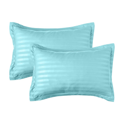 Elegant Comfort 8-Piece Dobby Stripe Comforter Set - Includes 4-Piece Sheet Set with Double Sided Storage Pockets