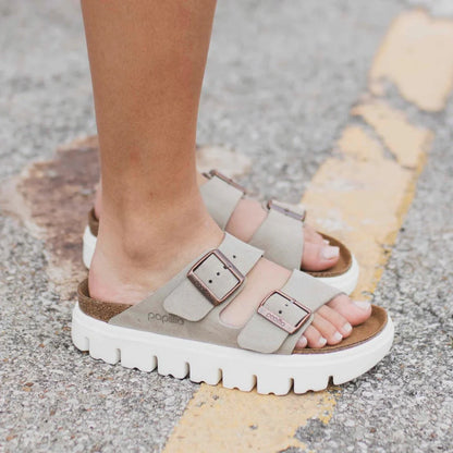 Birkenstock Arizona Platform Suede Leather Sandals