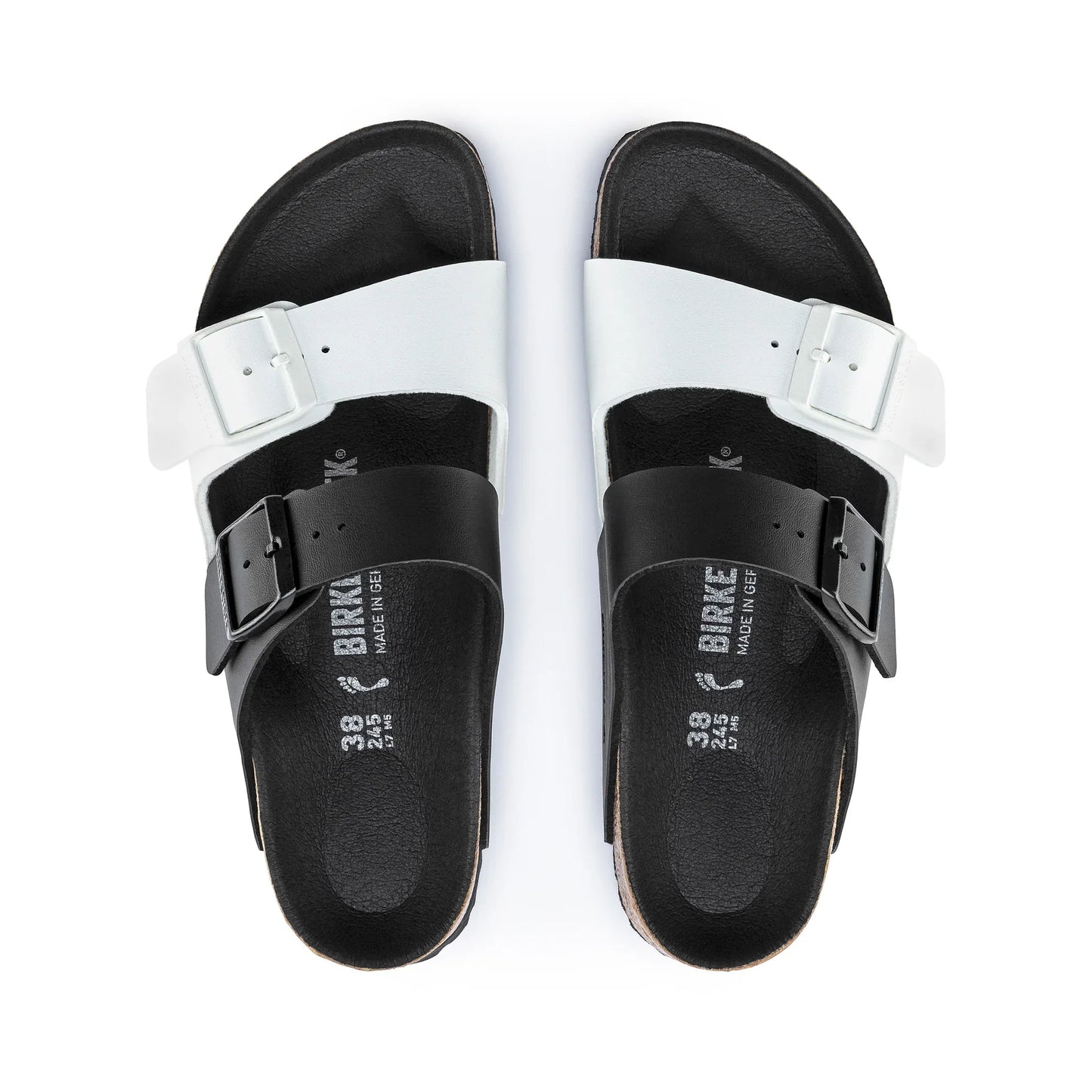 Birkenstock Arizona Split Birko-Flor Black / White Sandals