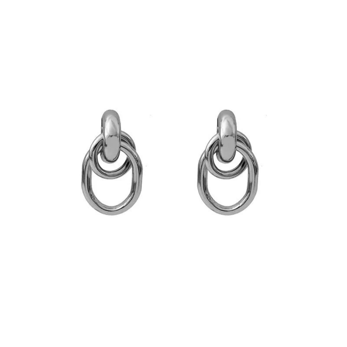 Bold Interlocking Chain Drop Earrings