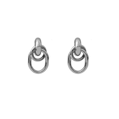 Bold Interlocking Chain Drop Earrings