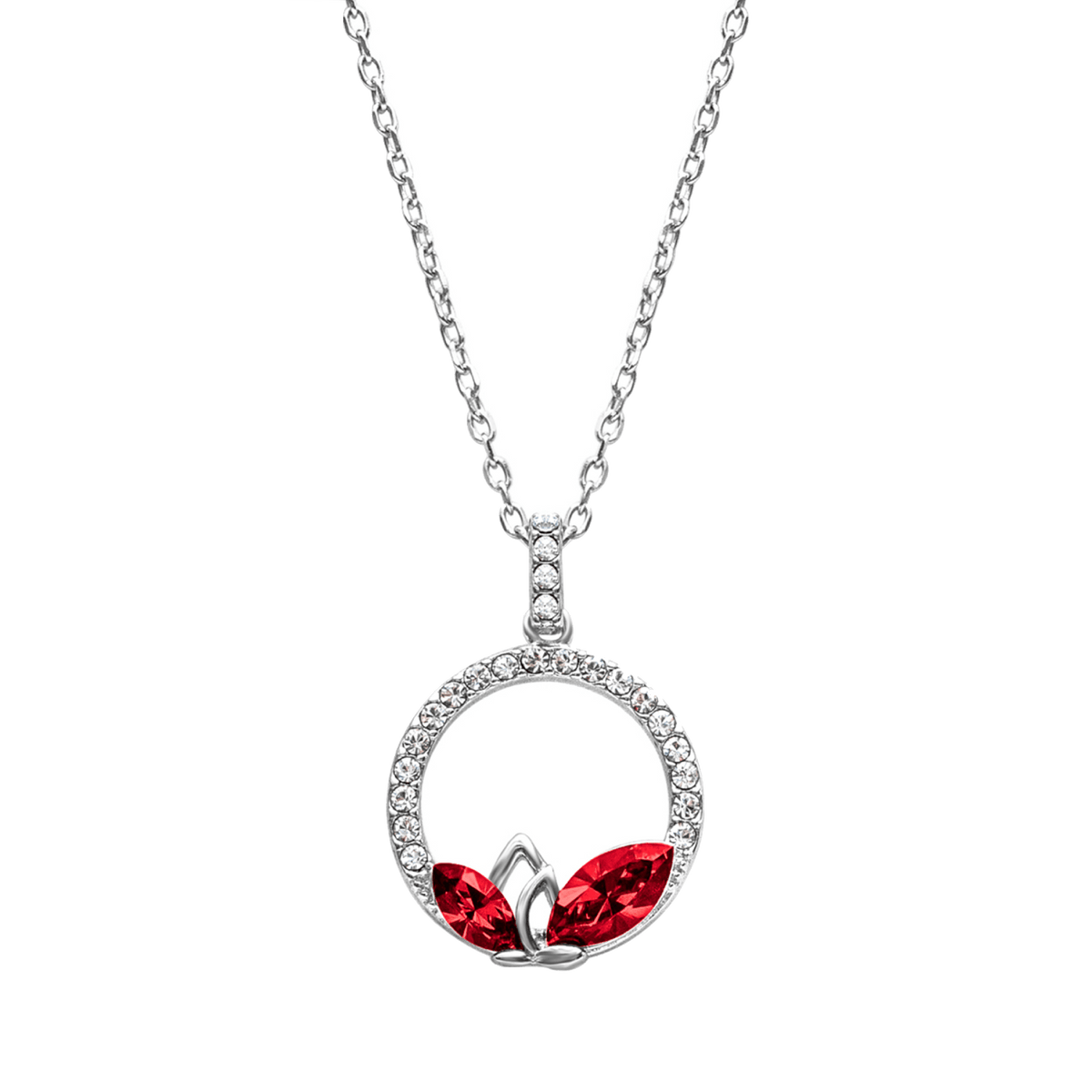 Elegant Dual Marquis Pavé Pendant Necklace  Embellished with Swarovski Crystals by callura