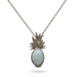 Pineapple Larimar Stone Sterling Silver Chain Necklace By Marahlago