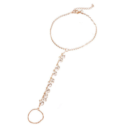 Acrylic & Goldtone Ankle-To-Toe Ring Charm Anklet