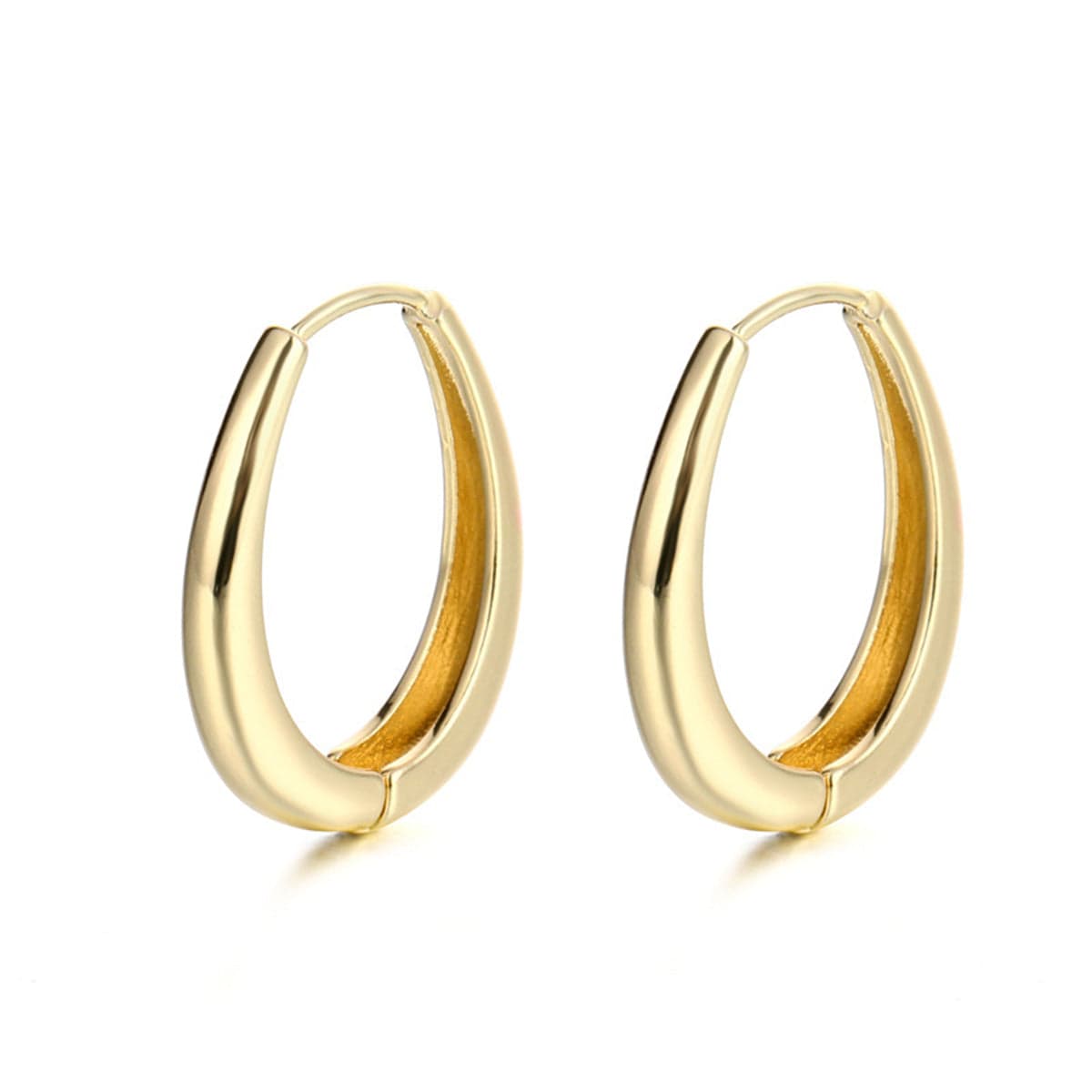 Goldtone Oval Hoop Earrings