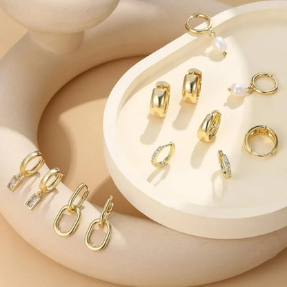 13 Pairs Gold Earrings Set
