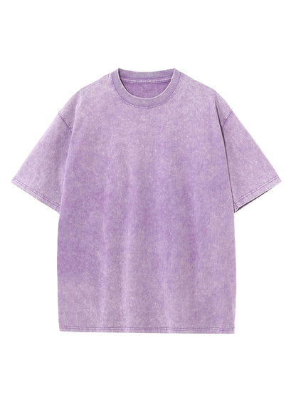 Oversized Acid Wash Cotton Drop Shoulder T-Shirt