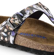 Birkenstock Gizeh Soft Footbed Birko-Flor Floral Fades Black