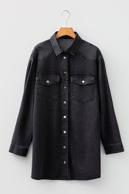 Threaded Pear Takina Raw Hem Loose Shirt