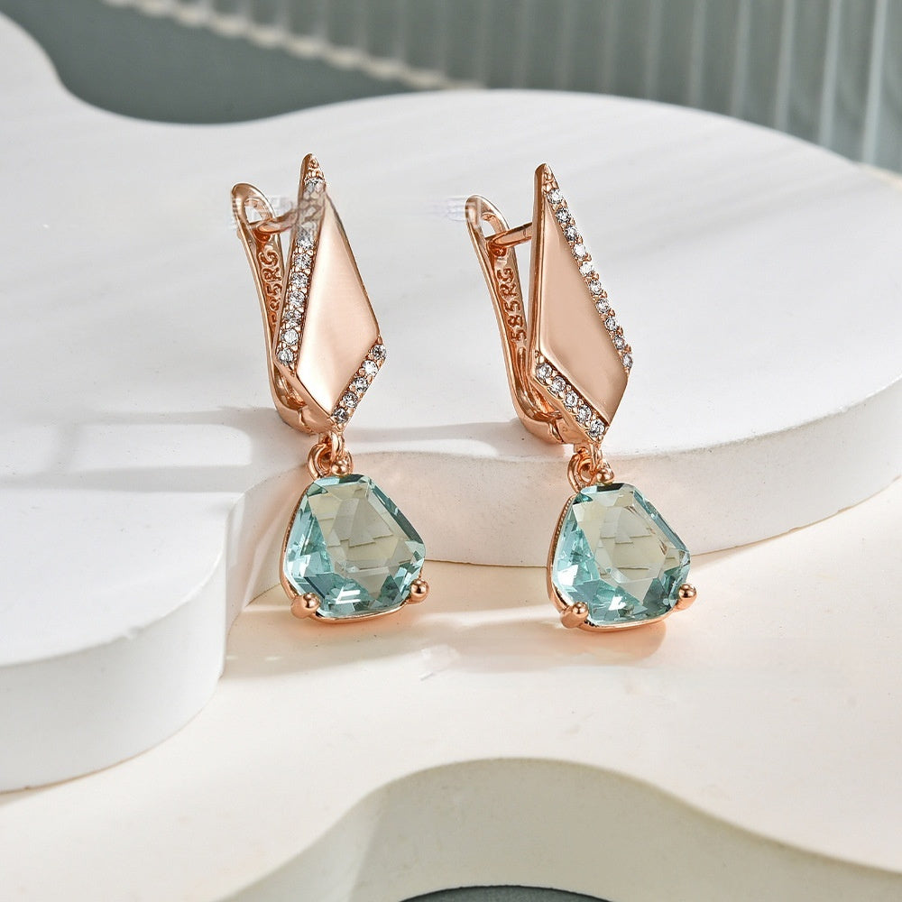 Women’s Regal Purple Gold-Plated Statement Earrings | Luxury Zircon Inlay Drop Earrings | Elegant Amethyst-Inspired Formal Jewelry | Sparkling Wedding & Party Wear Earrings | 2026 High-Fashion Jewelry