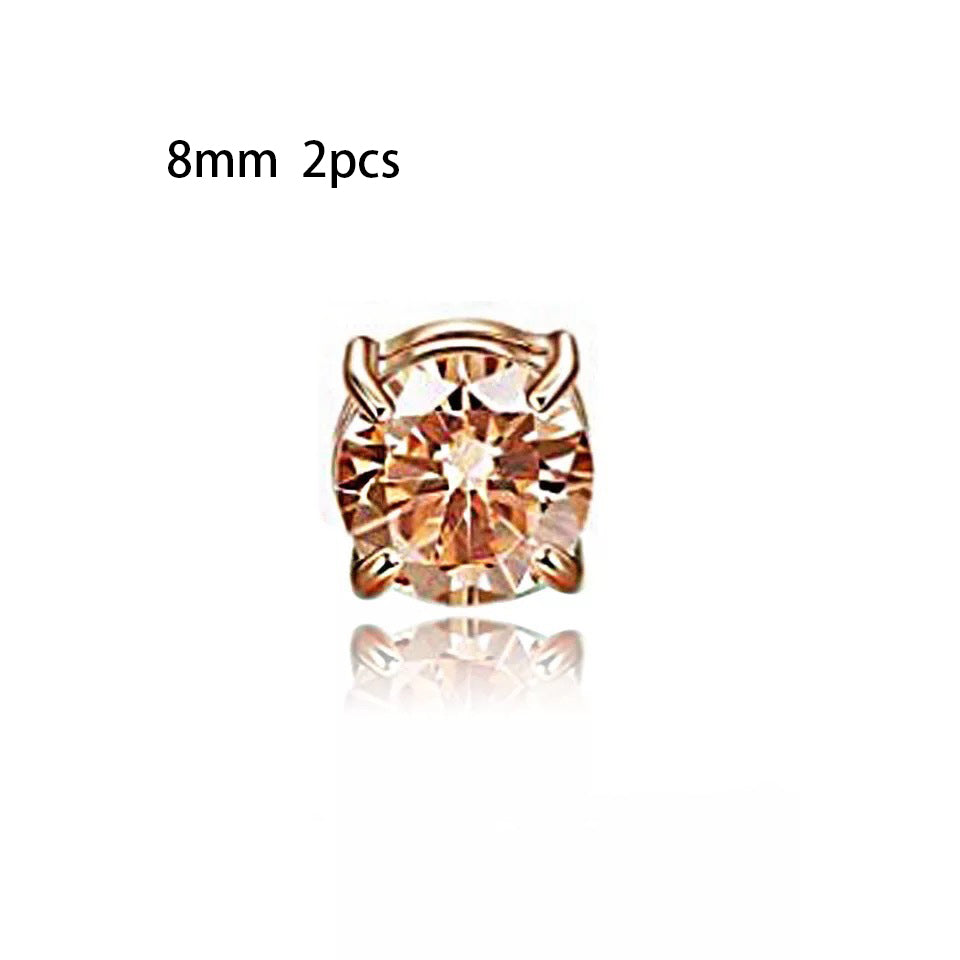 Unisex Zircon Stud Earrings | Magnetic Non-Piercing Ear Clips | Luxury Sparkle Zirconia Magnet Earrings for Men & Women | Trendy Minimalist Clip-on Studs | 2026 High-Fashion No-Hole Jewelry