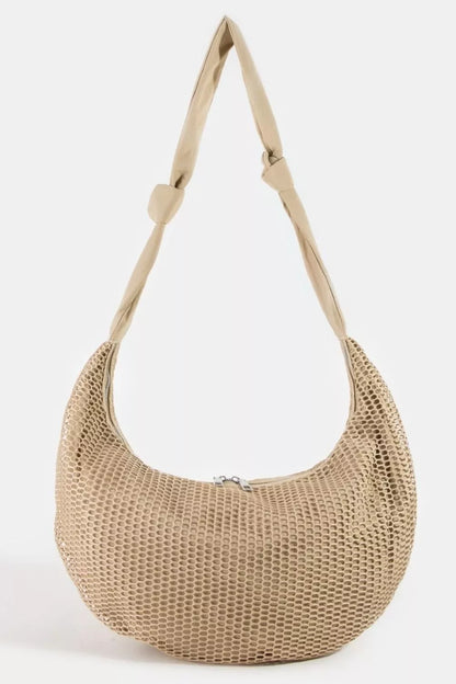 Fame Textured Mesh Knot Shoulder Bag