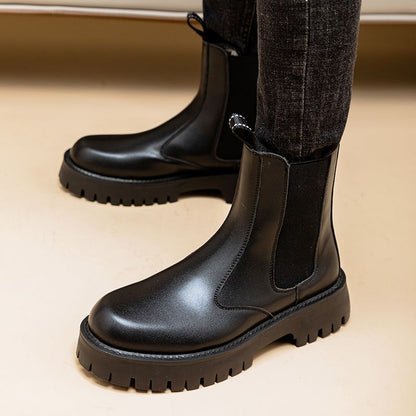 Leather High-Top Martin Boots