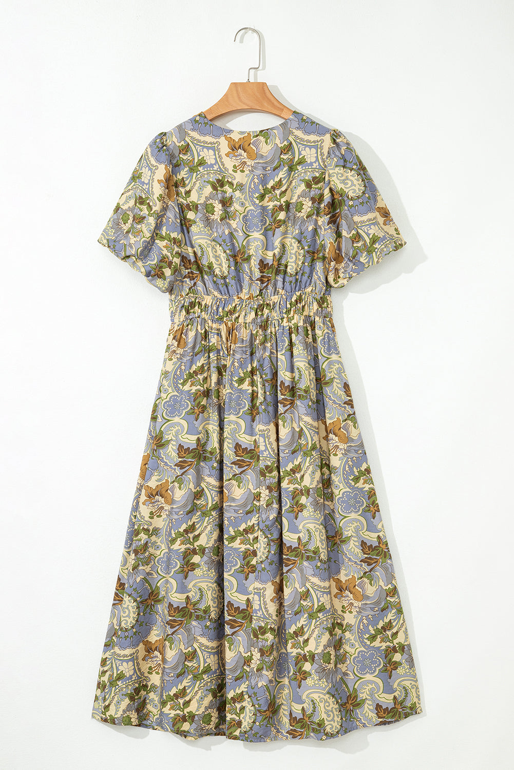 Threaded Pear Nora Puff Sleeve Long Dress