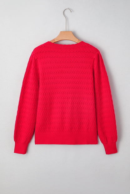 Threaded Pear Nellie Knit Ribbed Cuffs Sweater