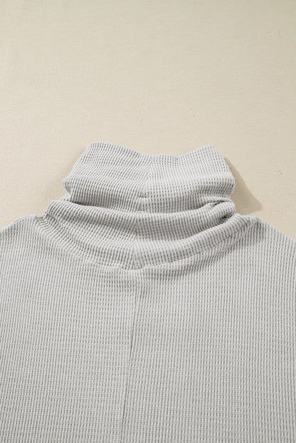 Threaded Pear Amber Drawstring Cowl Oversize Top