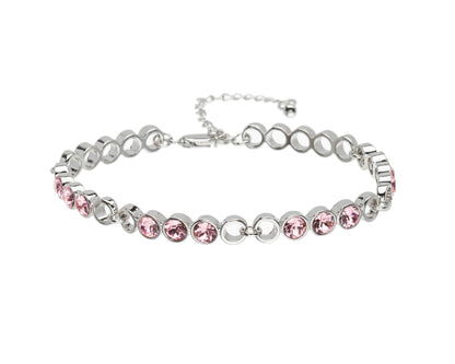 Adjustable Circular Linked Bracelet with Swarovski Crystals