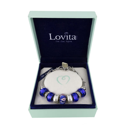 Lovita Charm Bracelet Blue and Silver Charms