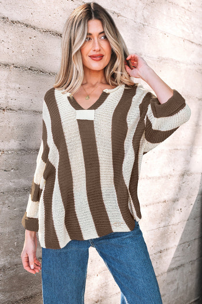 Threaded Pear Holland Colorblock Bracelet Sleeve Sweater