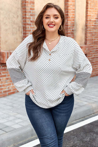 Threaded Pear Jordyn Sleeve Henley top Long Sleeve PLUS Top