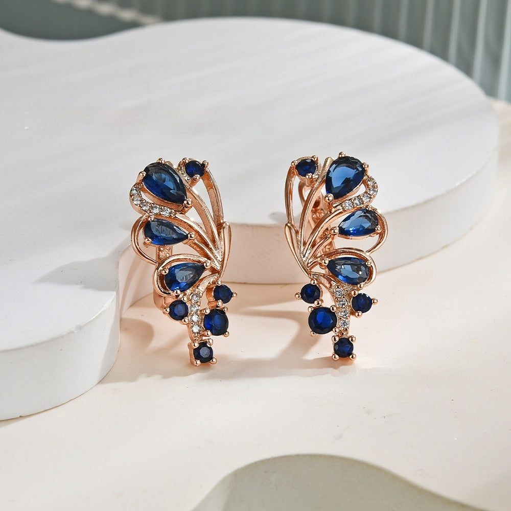 Women’s Regal Purple Gold-Plated Statement Earrings | Luxury Zircon Inlay Drop Earrings | Elegant Amethyst-Inspired Formal Jewelry | Sparkling Wedding & Party Wear Earrings | 2026 High-Fashion Jewelry