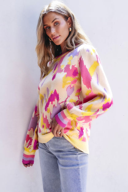Threaded Pear Aria Colorblock Balloon Sleeve Sweater