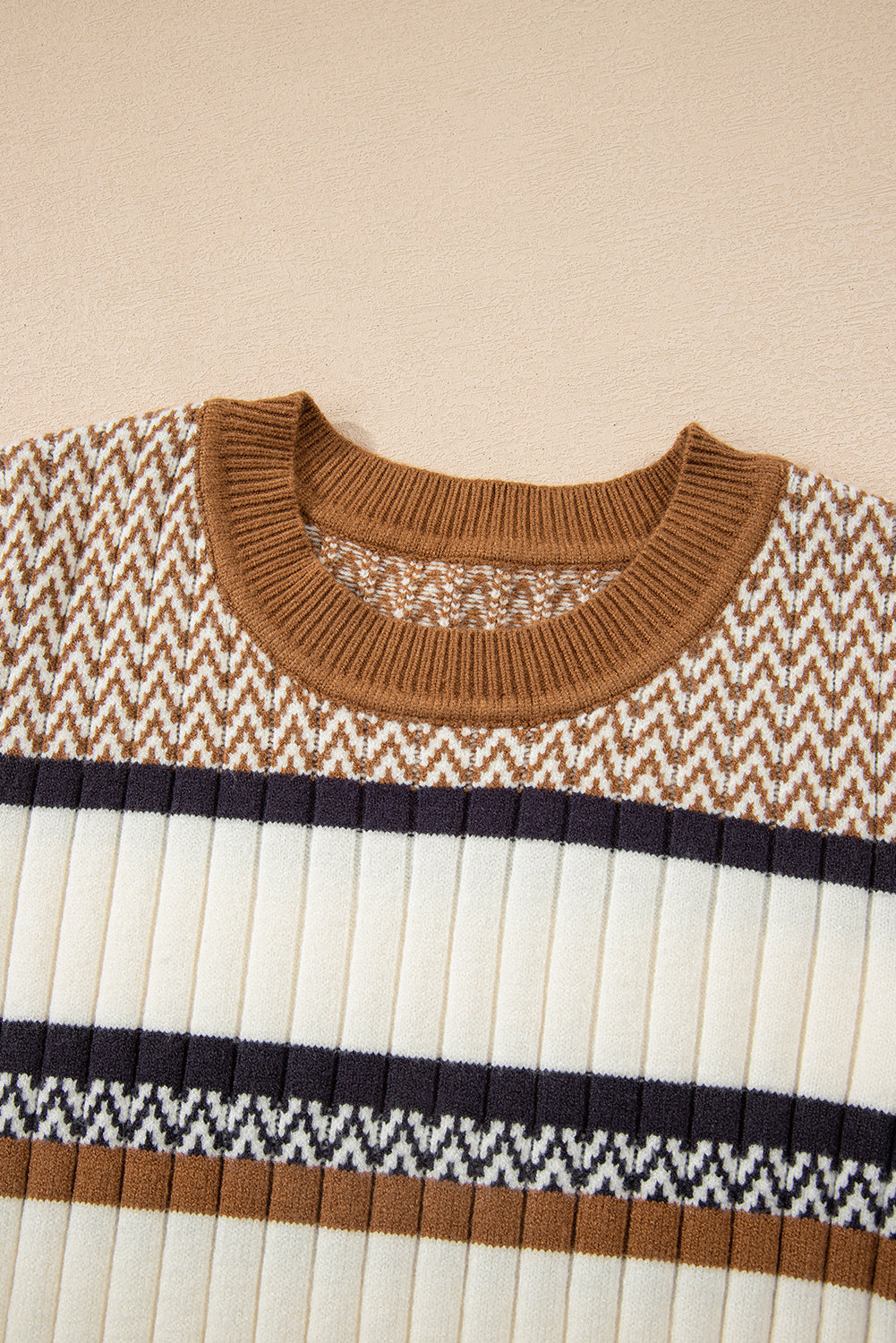 Threaded Pear Avery Ribbed Trim Slim Sweater