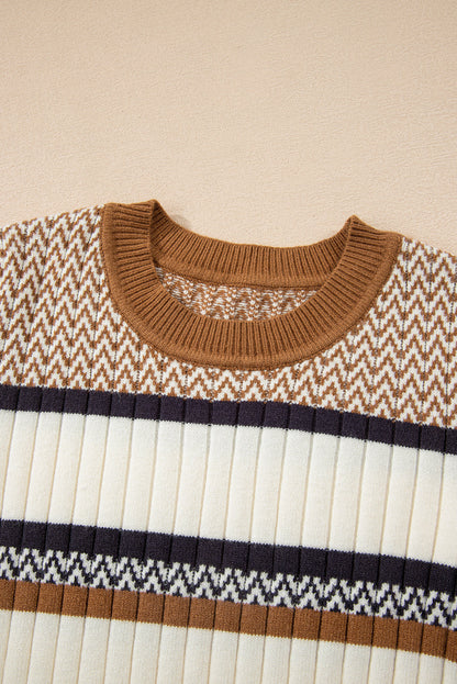 Threaded Pear Avery Ribbed Trim Slim Sweater